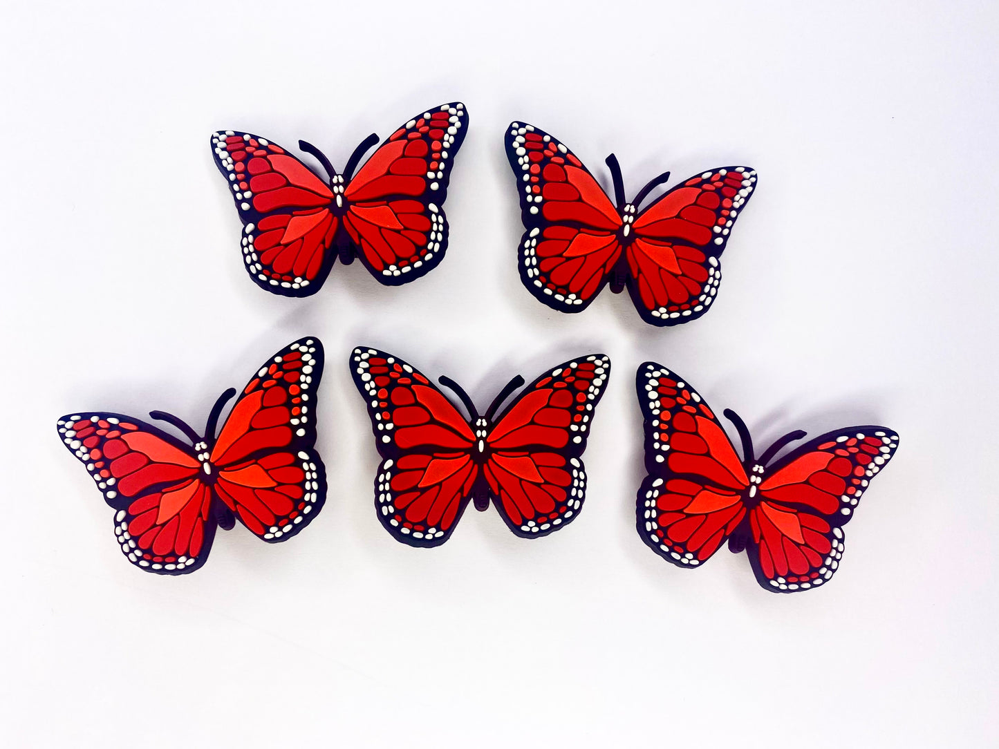 Red Monarch Butterfly Croc Charm