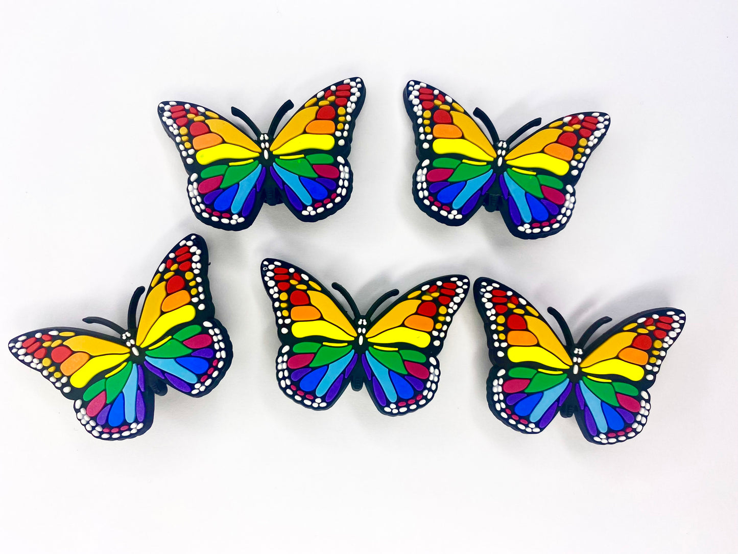 Rainbow Monarch Butterfly Croc Charm