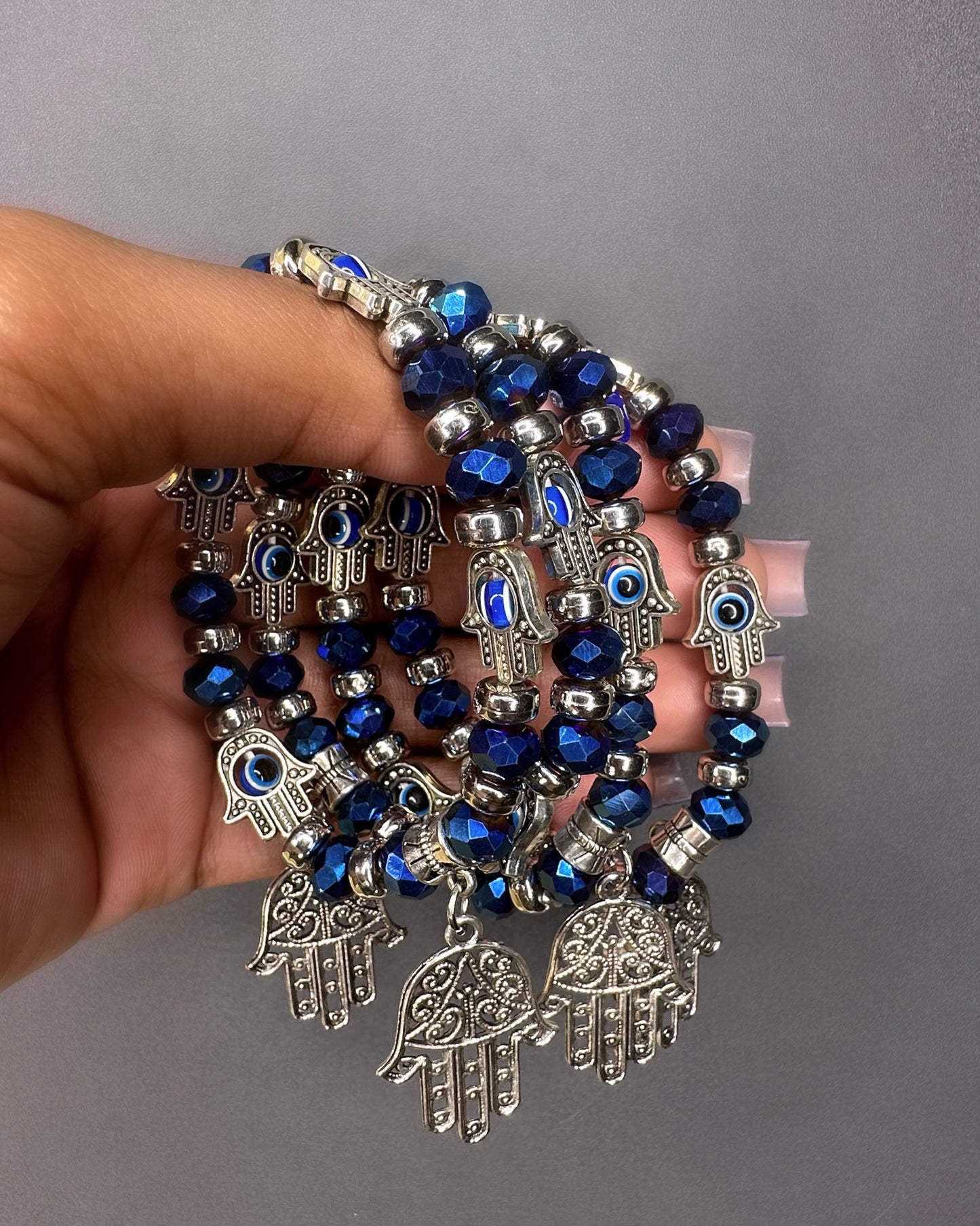 Blue Dangle Evil Eye Bracelet