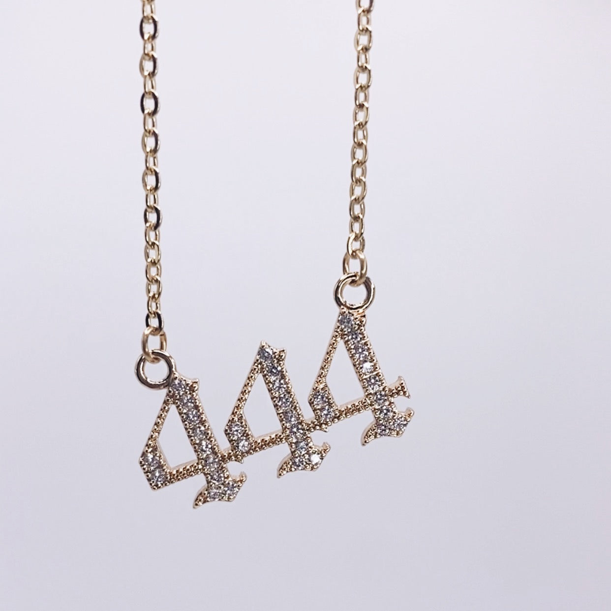 444 Gold Angel Number Necklace