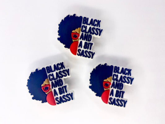 "Black Classy & A Bit Sassy" Croc Charm