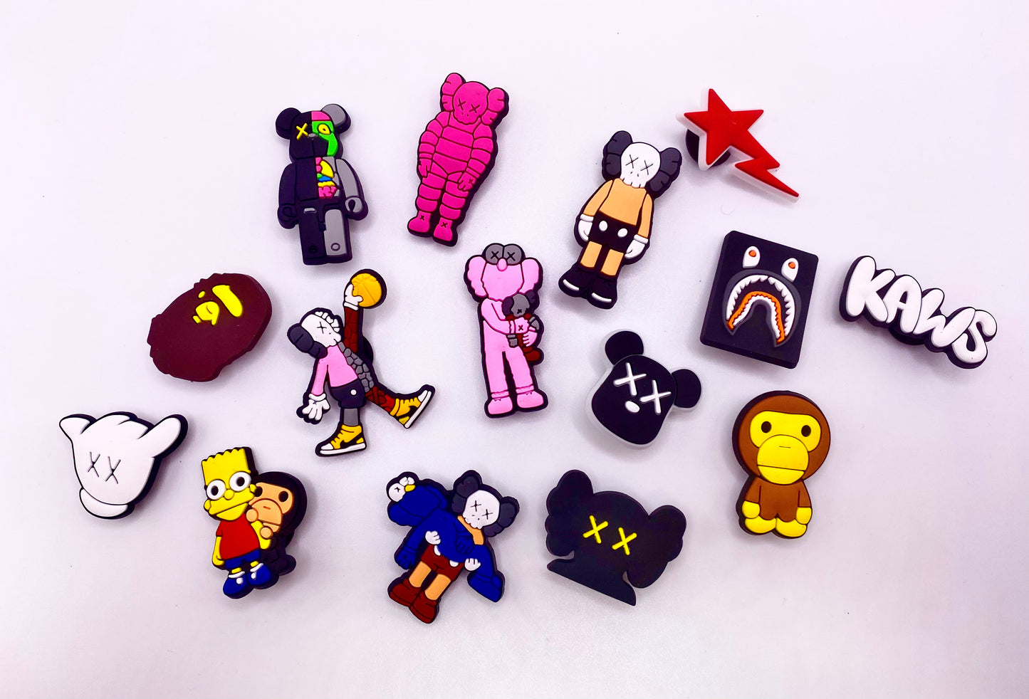 Kaws x bape Croc Charms Set