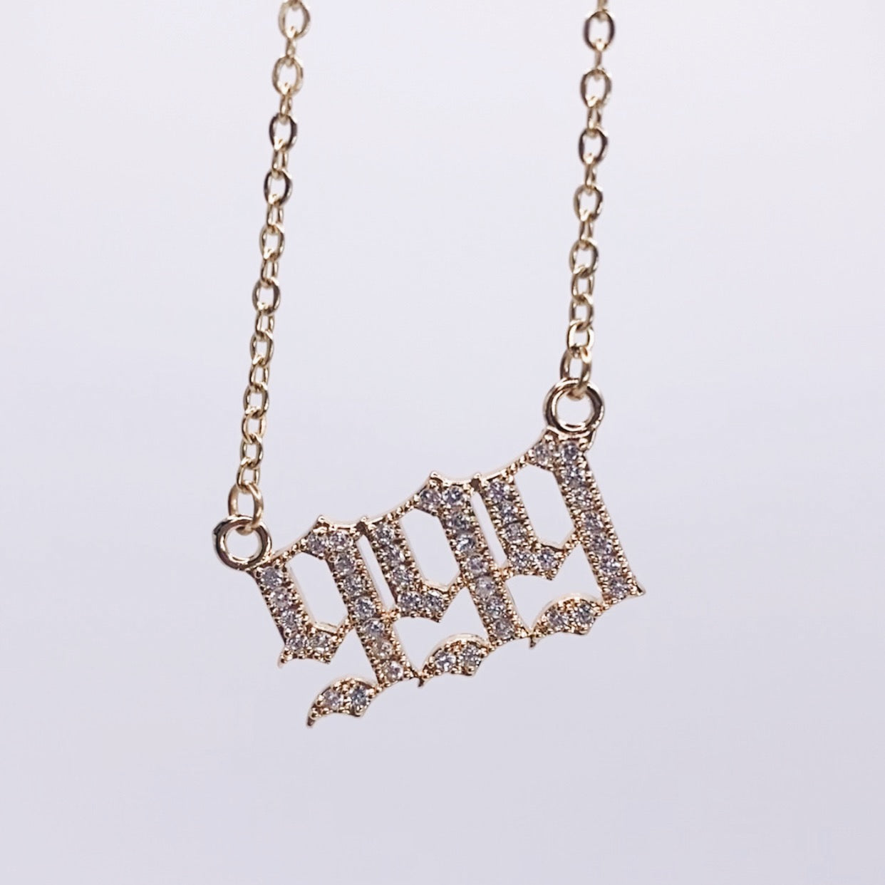 999 Gold Angel Number Necklace