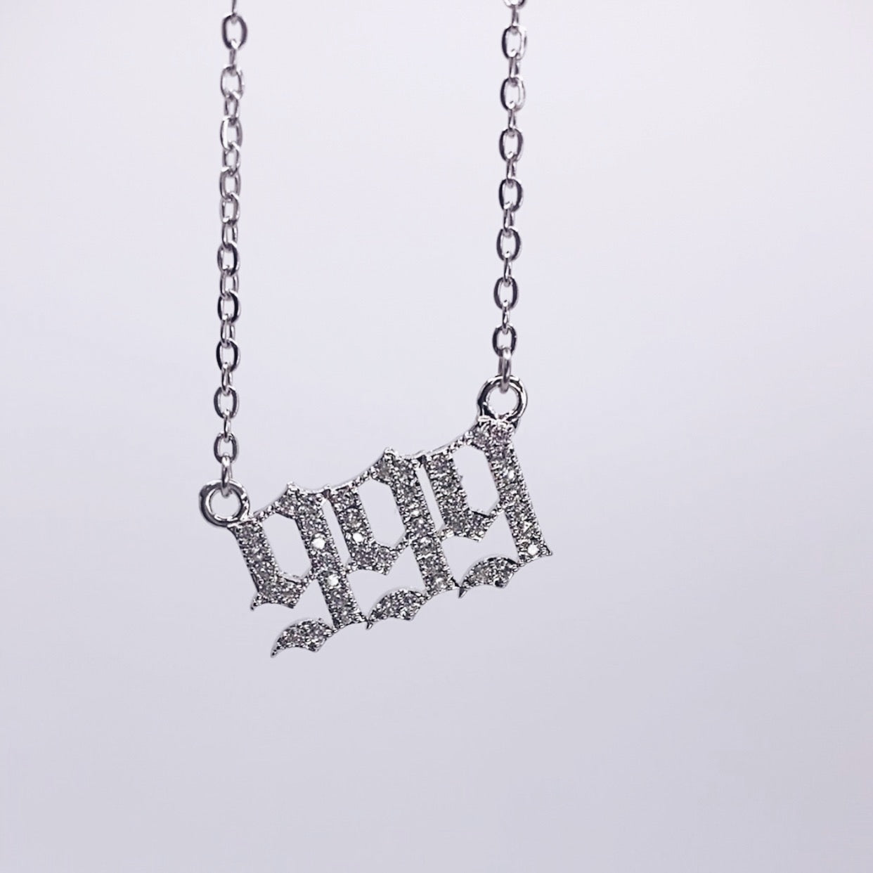 999 Sliver Angel Number Necklace