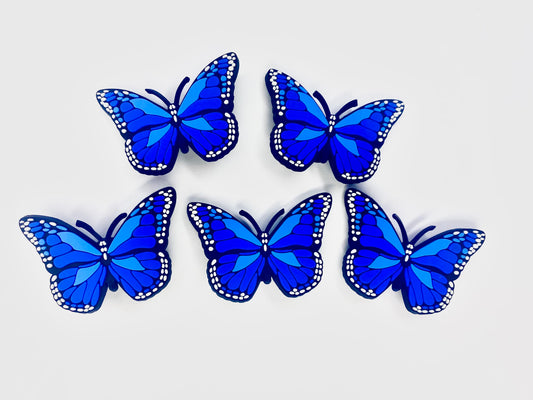 Blue Monarch Butterfly Croc Charm