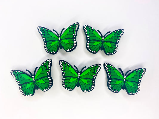 Green Monarch Butterfly Croc Charm