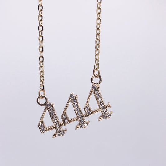 444  Gold Angel Number Necklace